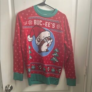 Buc-ee's Festive Red Crewneck Sweater